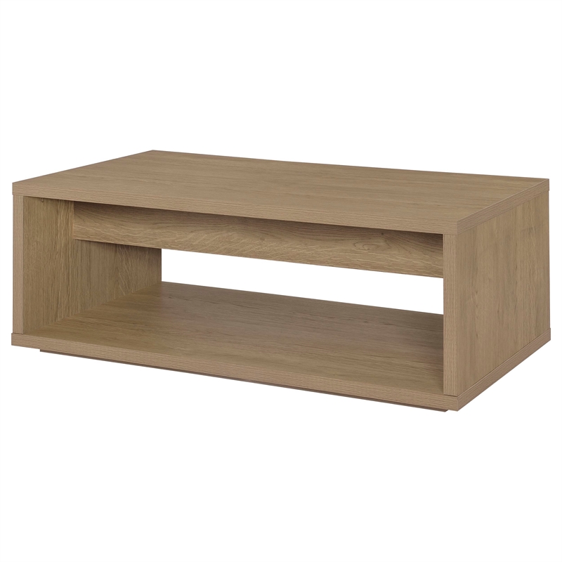 Coaster Ingram 2-Drawer Rectangular Coffee Table with Open Shelf in Latte