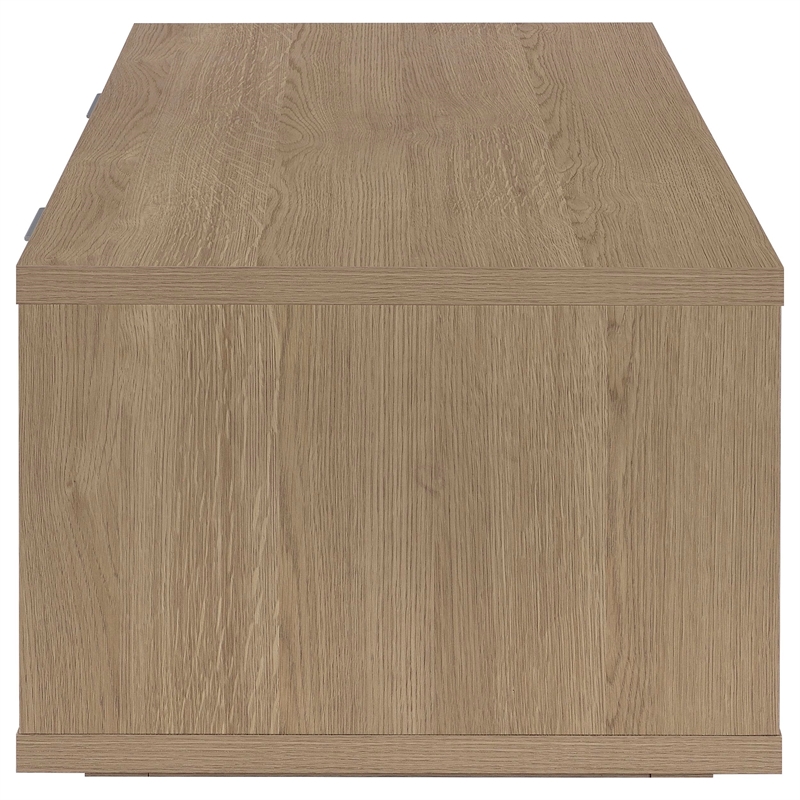 Coaster Ingram 2-Drawer Rectangular Coffee Table with Open Shelf in Latte