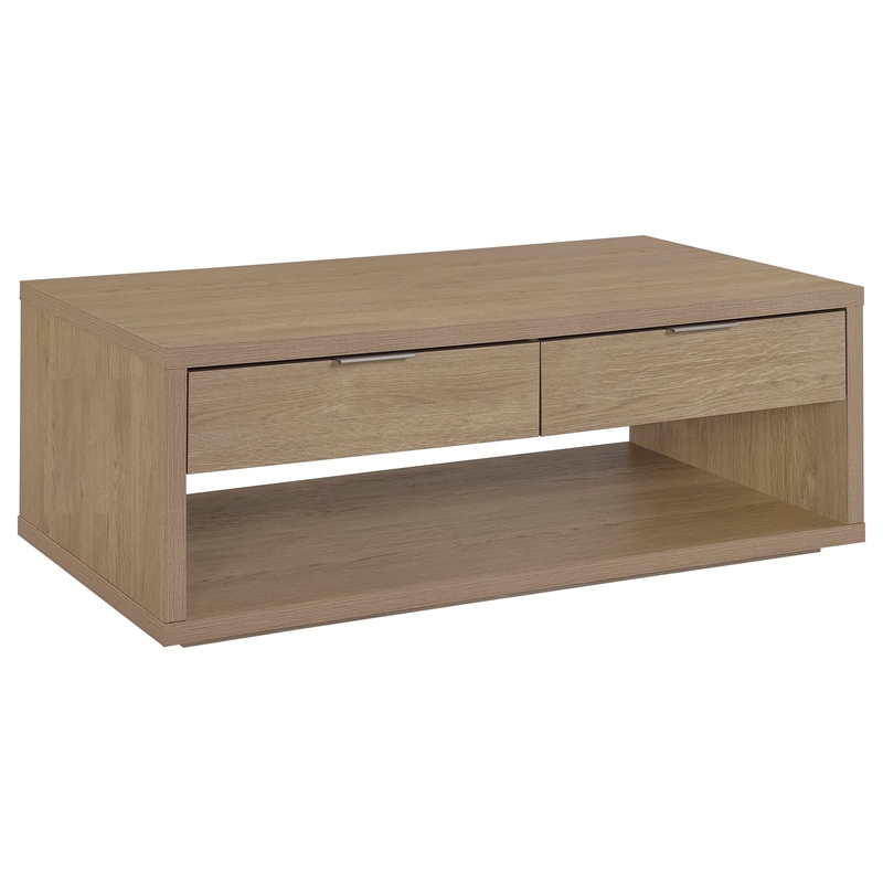 Coaster Ingram 2-Piece Engineered Wood Coffee Table Set in Latte