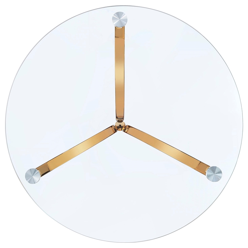 Coaster Eloise Round Glass Top Curved Metal Side Table in Gold