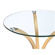 Coaster Eloise Round Glass Top Curved Metal Side Table in Gold