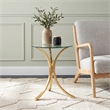 Coaster Eloise Round Glass Top Curved Metal Side Table in Gold