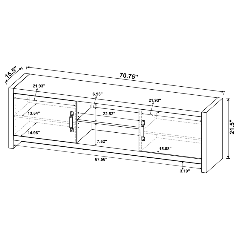 Coaster Burke 3-Piece TV Entertainment Center Fits 75-Inch TVs in Gray Driftwood