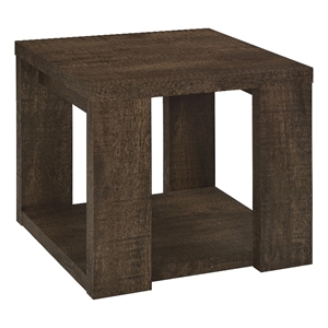 Coaster Pavone Engineered Wood End Table with Open Lower Shelf in Brown