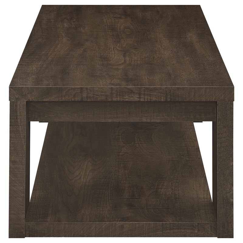 Coaster Pavone Engineered Wood Coffee Table with Open Lower Shelf in Brown