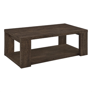 Coaster Pavone Engineered Wood Coffee Table with Open Lower Shelf in Brown