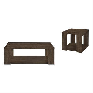 Coaster Pavone 2-Piece Engineered Wood Table Set with Open Shelves in Brown