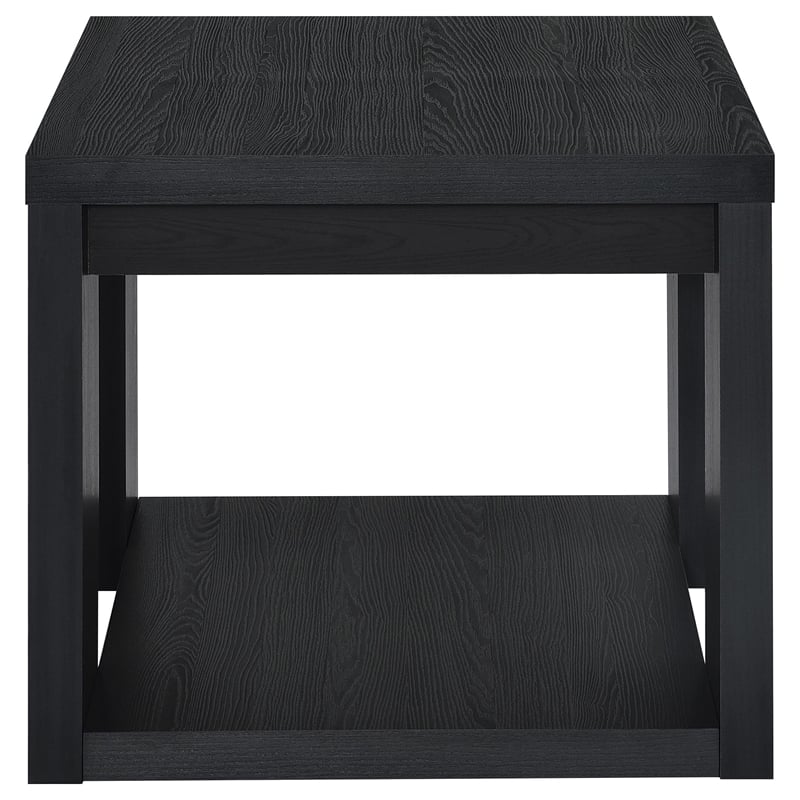 Coaster Pavone Engineered Wood End Table with Open Lower Shelf in Black