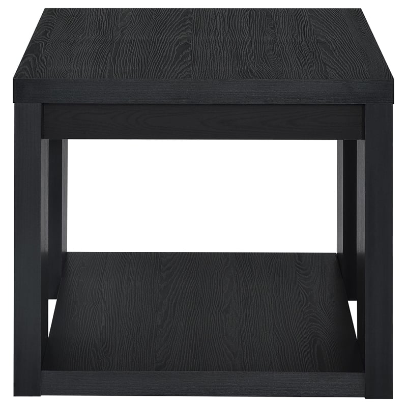 Coaster Pavone Engineered Wood End Table with Open Lower Shelf in Black