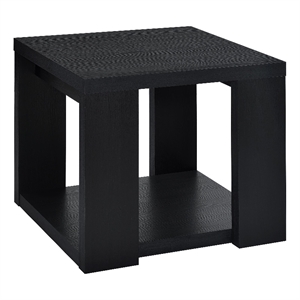 Coaster Pavone Engineered Wood End Table with Open Lower Shelf in Black