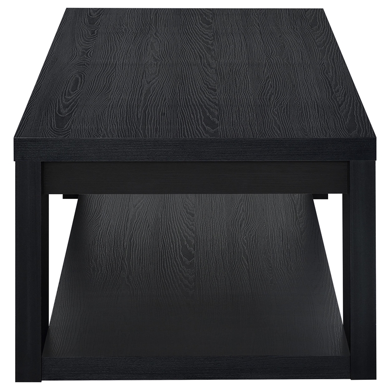 Coaster Pavone Engineered Wood Coffee Table with Open Lower Shelf in Black