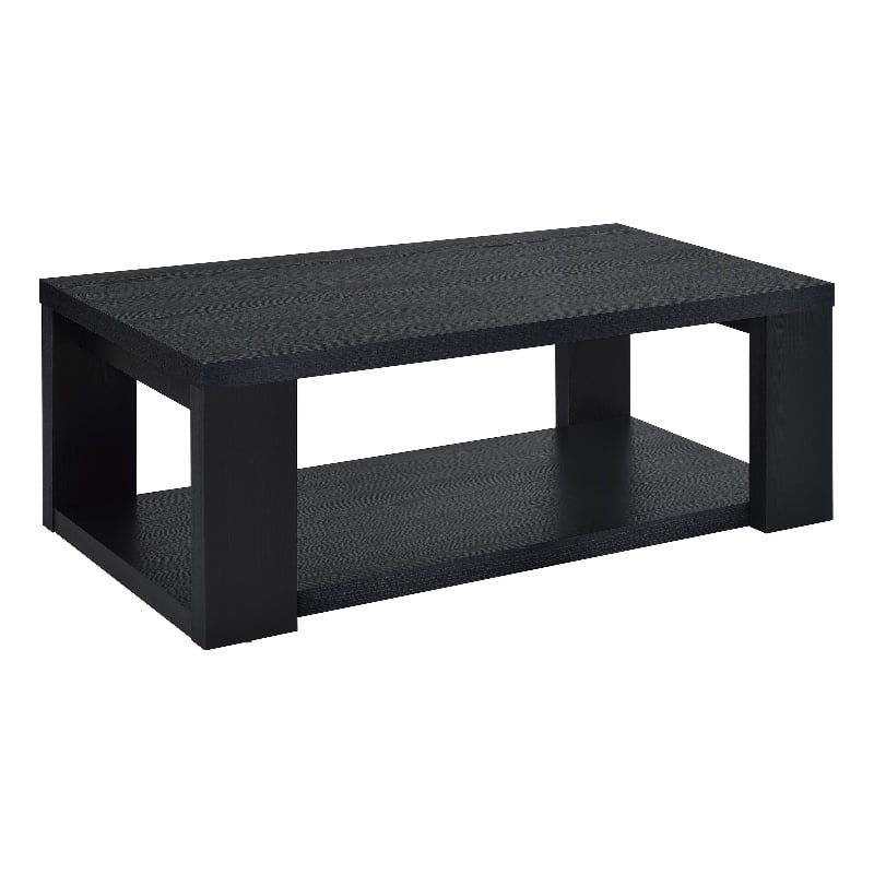 Coaster Pavone Engineered Wood Coffee Table with Open Lower Shelf in Black