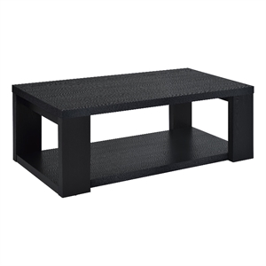 Coaster Pavone Engineered Wood Coffee Table with Open Lower Shelf in Black