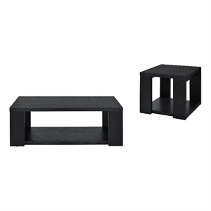 Coaster Pavone 2-Piece Engineered Wood Table Set with Open Shelves in Black