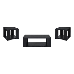 Coaster Pavone 3-Piece Engineered Wood Table Set with Open Shelves in Black