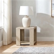 Coaster Pavone Engineered Wood End Table with Open Lower Shelf in Latte