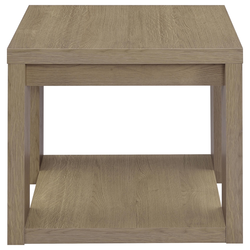 Coaster Pavone Engineered Wood End Table with Open Lower Shelf in Latte