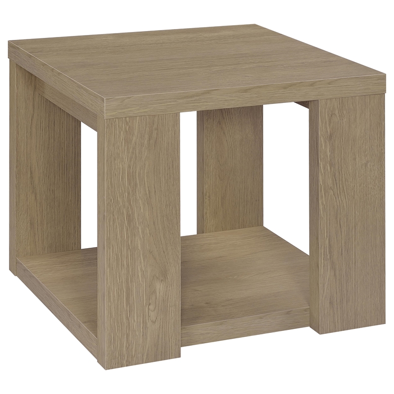 Coaster Pavone 2-Piece Engineered Wood Table Set with Open Shelves in Latte