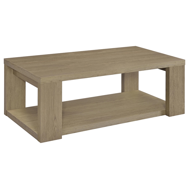 Coaster Pavone 2-Piece Engineered Wood Table Set with Open Shelves in Latte