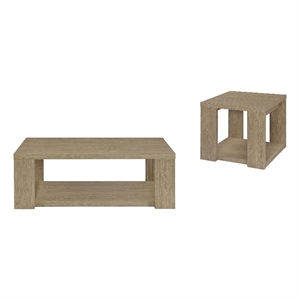 Coaster Pavone 2-Piece Engineered Wood Table Set with Open Shelves in Latte