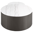 Coaster Lowe 2-Piece Round Marble Top Nesting Coffee Table Set in Charcoal