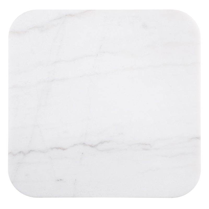 Coaster Lior Square Marble Top Contemporary End Table in Charcoal