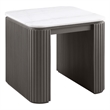 Coaster Lior Square Marble Top Contemporary End Table in Charcoal