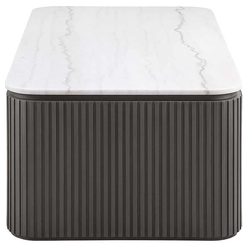 Coaster Lior 3-Piece Rectangular Marble Top Coffee and End Table Set in Charcoal