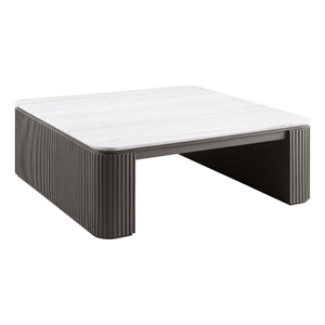 Coaster Lior Contemporary Square Marble Top Coffee Table in Charcoal