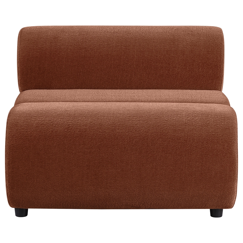 Coaster Byrne Velvet Upholstered Armless Chair With Back in Rust