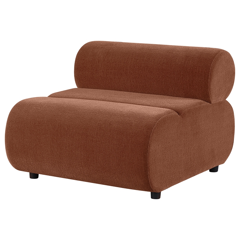 Coaster Byrne Velvet Upholstered Armless Chair With Back in Rust