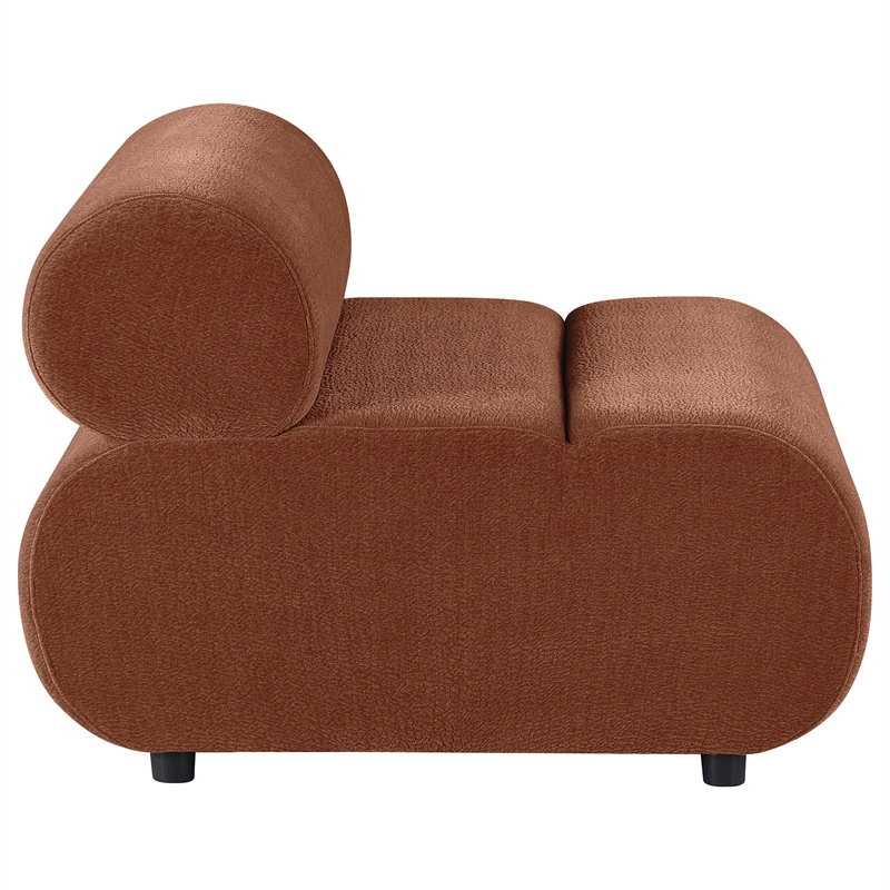 Coaster Byrne Velvet Upholstered Armless Chair With Back in Rust