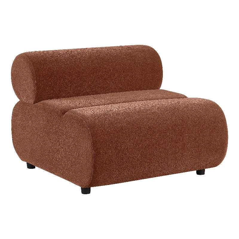 Coaster Byrne Velvet Upholstered Armless Chair With Back in Rust