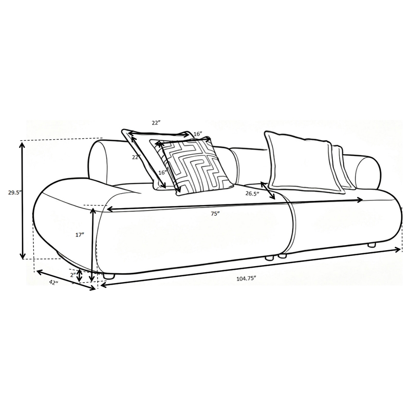 Coaster Byrne 105-inch Velvet Modular Bumper Sectional Sofa in Rust