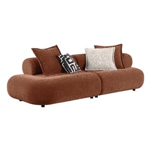 Coaster Byrne 105-inch Velvet Modular Bumper Sectional Sofa in Rust