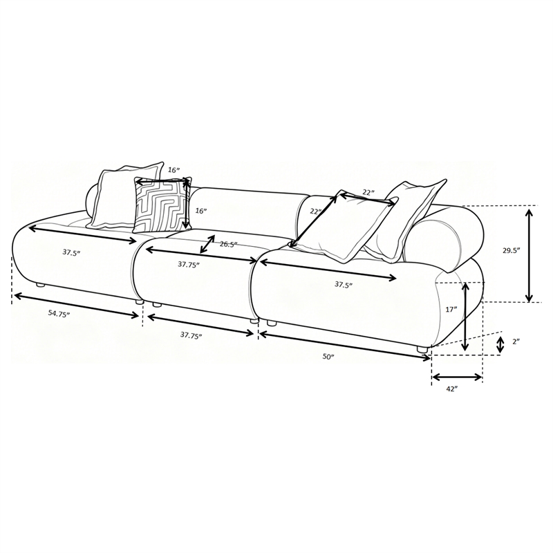 Coaster Byrne 143-inch Velvet Modular Bumper Sectional Sofa in Rust