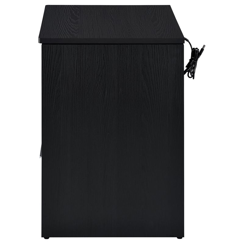 Coaster Fabre Engineered Wood Extendable Top Bedside Table in Black Ash