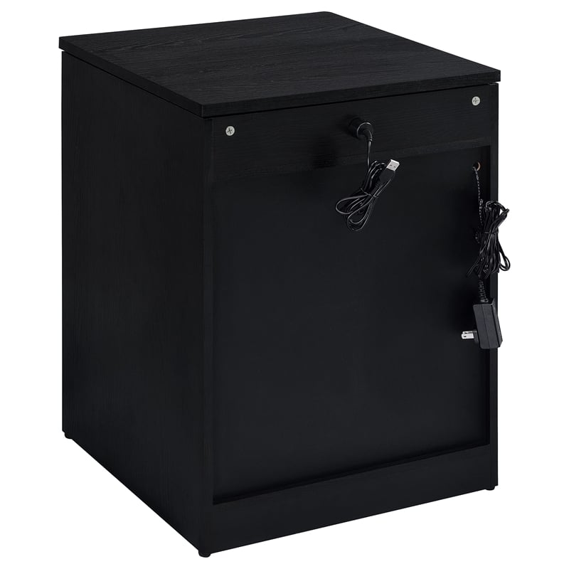 Coaster Fabre Engineered Wood Extendable Top Bedside Table in Black Ash