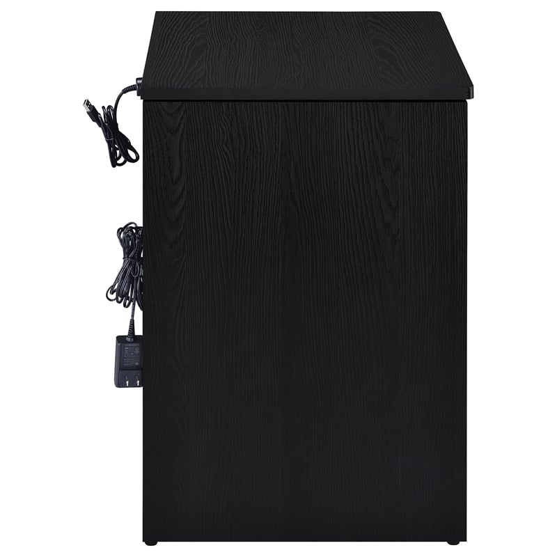 Coaster Fabre Engineered Wood Extendable Top Bedside Table in Black Ash