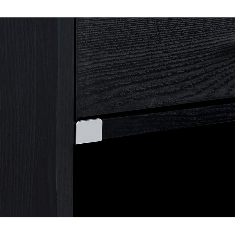 Coaster Fabre Engineered Wood Extendable Top Bedside Table in Black Ash