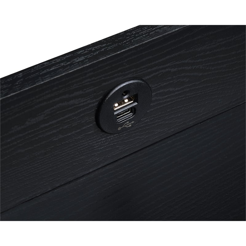 Coaster Fabre Engineered Wood Extendable Top Bedside Table in Black Ash