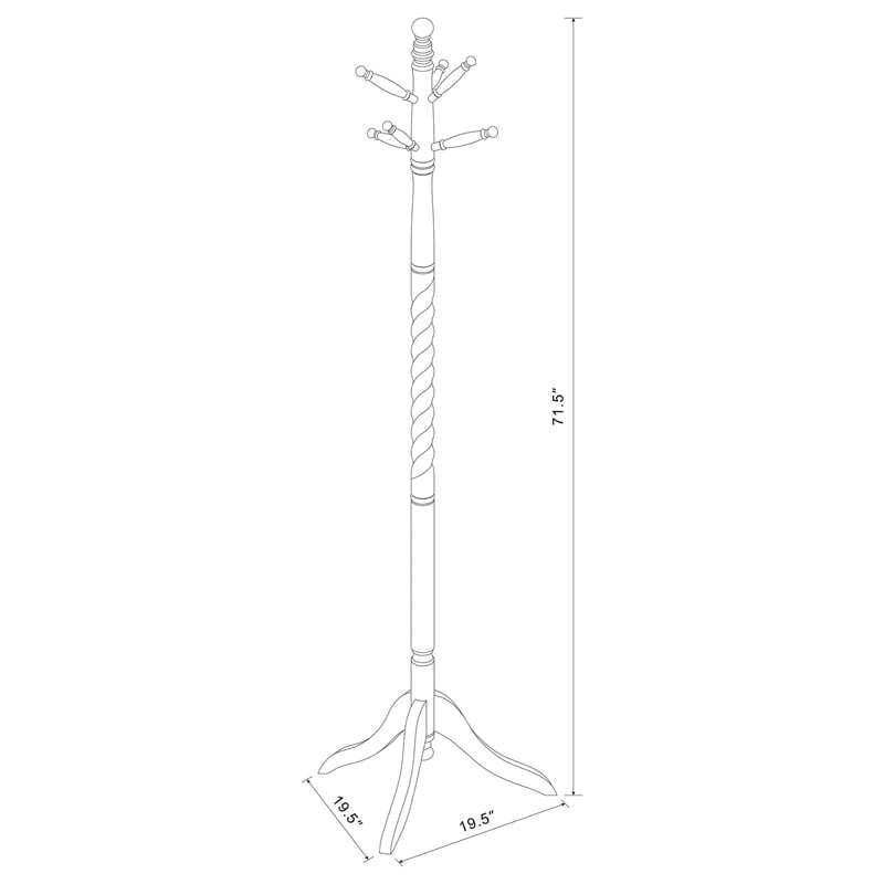 Riona 6 Hook Freestanding Wood Coat Rack Hat Hanger Merlot