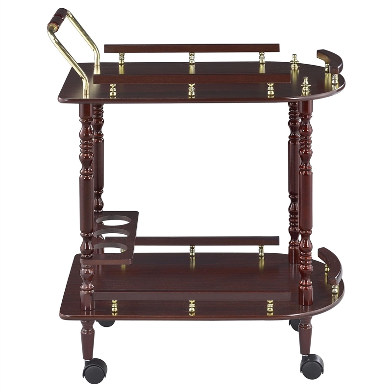 Palmer 2-tier Rectangular Wood Bar Cart Merlot