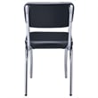 Retro Upholstered Dining Side Chair Black