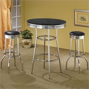 Coaster Cleveland 50's Soda Fountain 3 PC Pub Table Set 