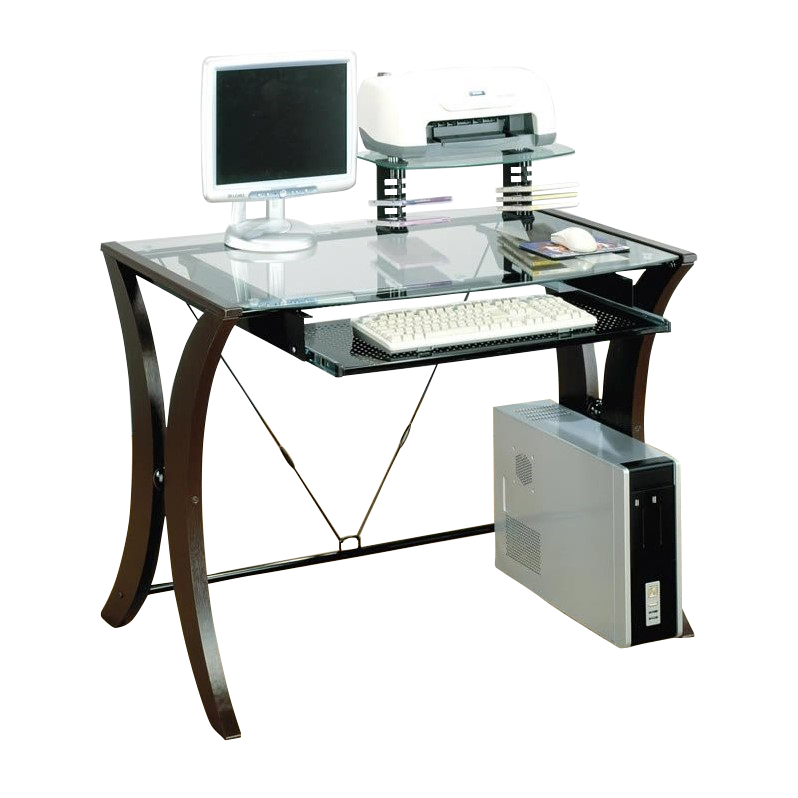 Computer Desks Zoe S Furniture Coaster Division Table Desk With Glass Top In Cappuccino Finish