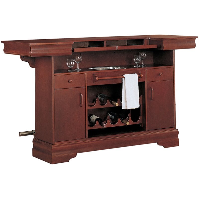 Coaster Lambert Traditional Bar Unit with Sink in Cherry