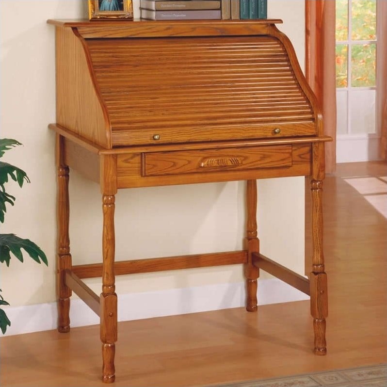 Coaster Roll Top Secretary Desk in Warm Honey - 5301N