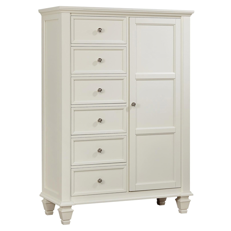 Sandy Beach 8-drawer Door Chest Cream White