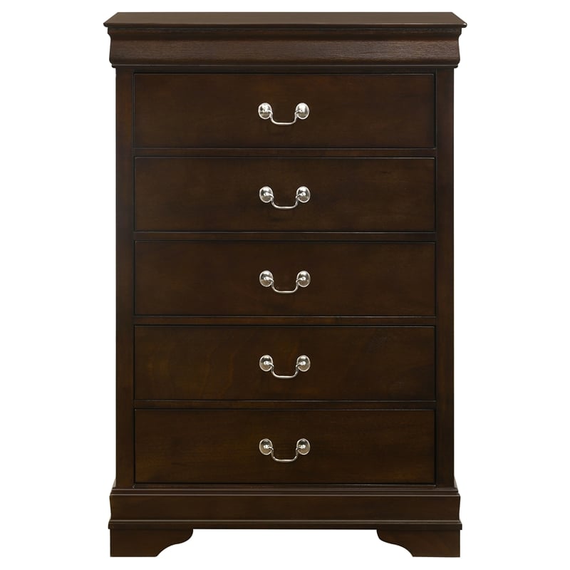 Coaster Louis Philippe 5-drawer Traditional Wood Bedroom Chest in Cappuccino